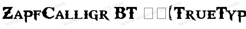 ZapfCalligr BT 常规(TrueType) (Wester字体转换